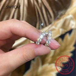 Original Silver 925 Hoops Huggie Earrings 3.5mm D Color Real Moissanite Stud Earrings For Women Men Luxury Jewelry Birthday Gift