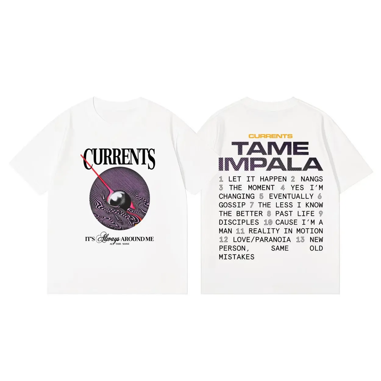Fashion Rock Vintage Short Sleeve T-shirts Tame Impala Currents Album Merch T Shirt High Quality Cotton Clothes Unisex Y2k Cheap
