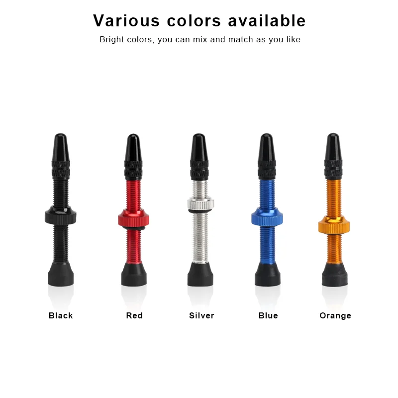 40MM 60MM Bicycle Tubeless Tire F/V Presta Valve CNC Machined Anodized Presta Valves MTB Road Bike Tubeless Tires Brass Stem