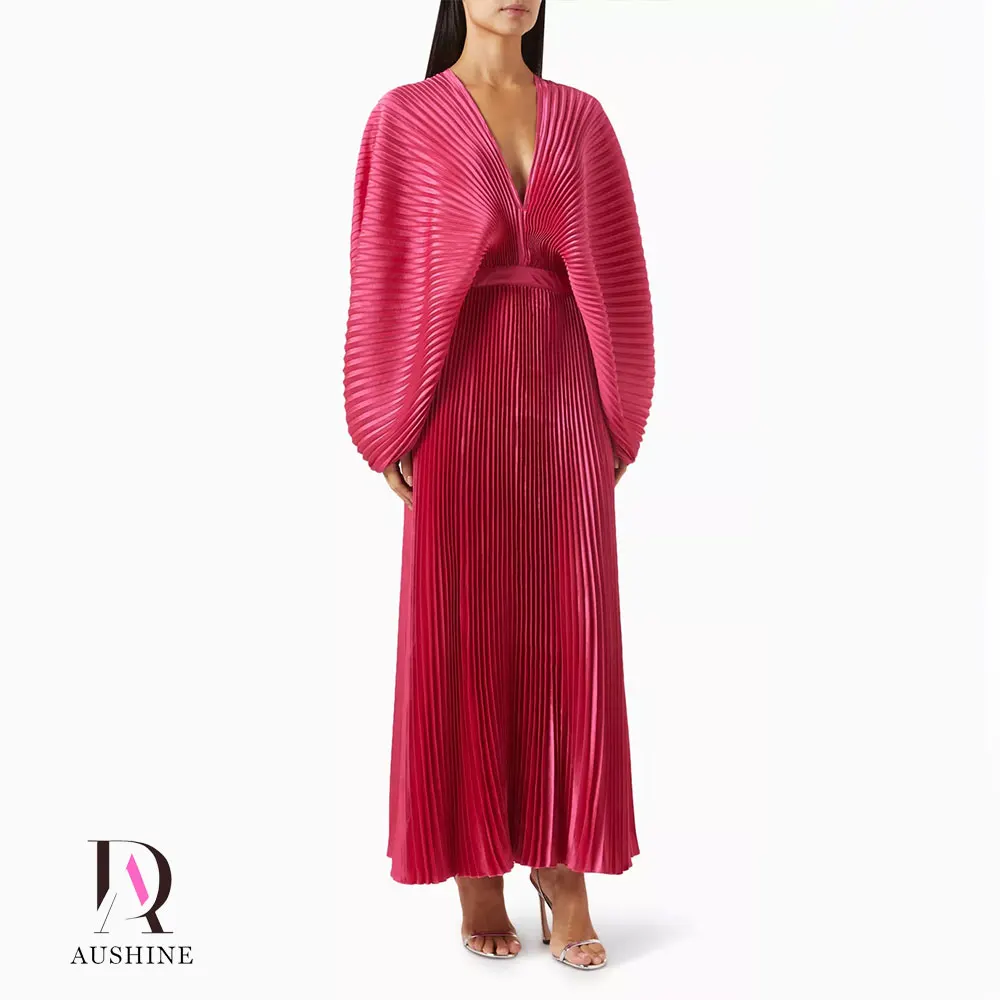 Aushine Dress Luxury Birthday Evening Dress  Ankle Length Full Sleeves Summer Elegant Wedding Party Gowns For Women Arab 2024