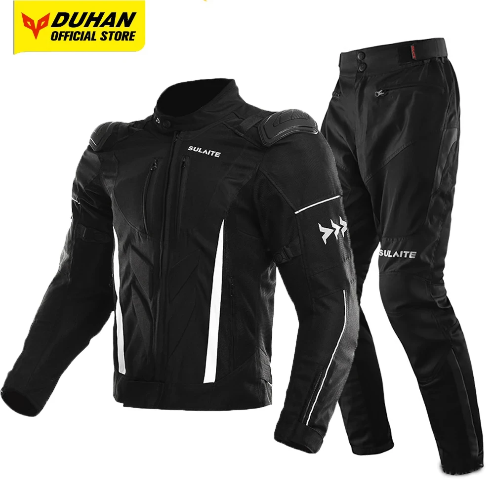 Summer Breathable Mesh Motorcycle Jacket Reflective Motorcycle Riding Clothes Built-in Detachable Protective Gear Racing Suit