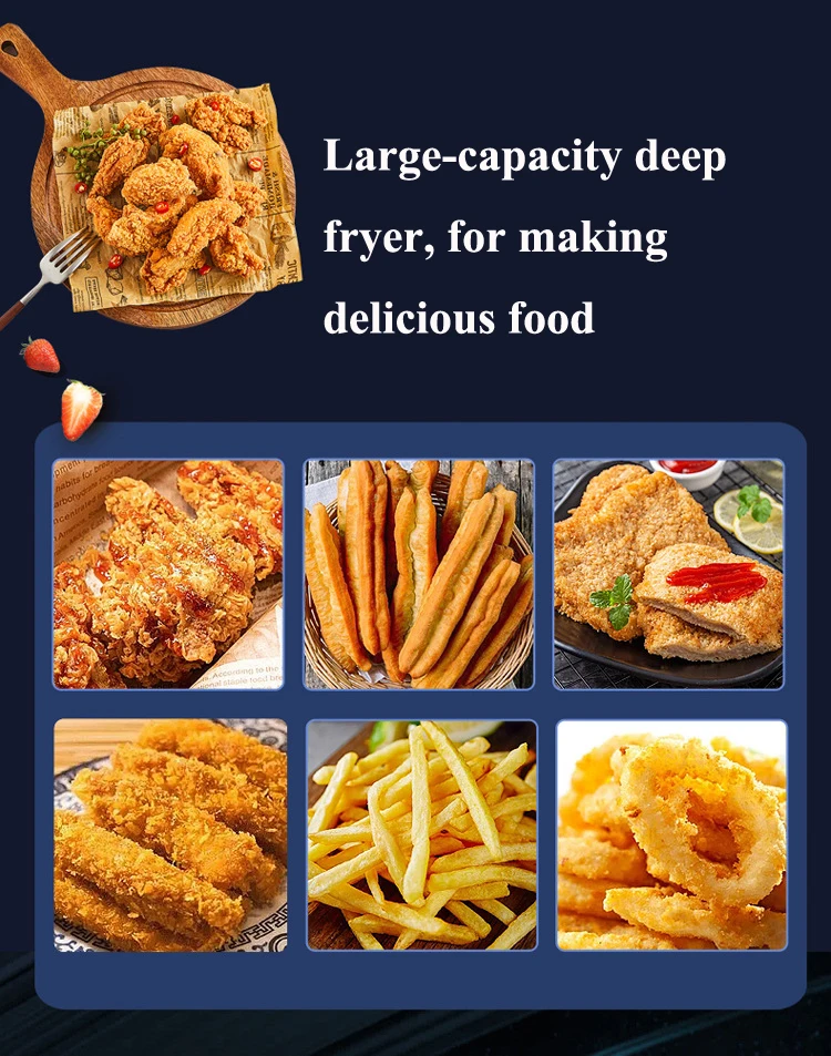 15L 18L 28L Commercial Deep Fryer With Long Oil Tank High  Fryer Frying Oven