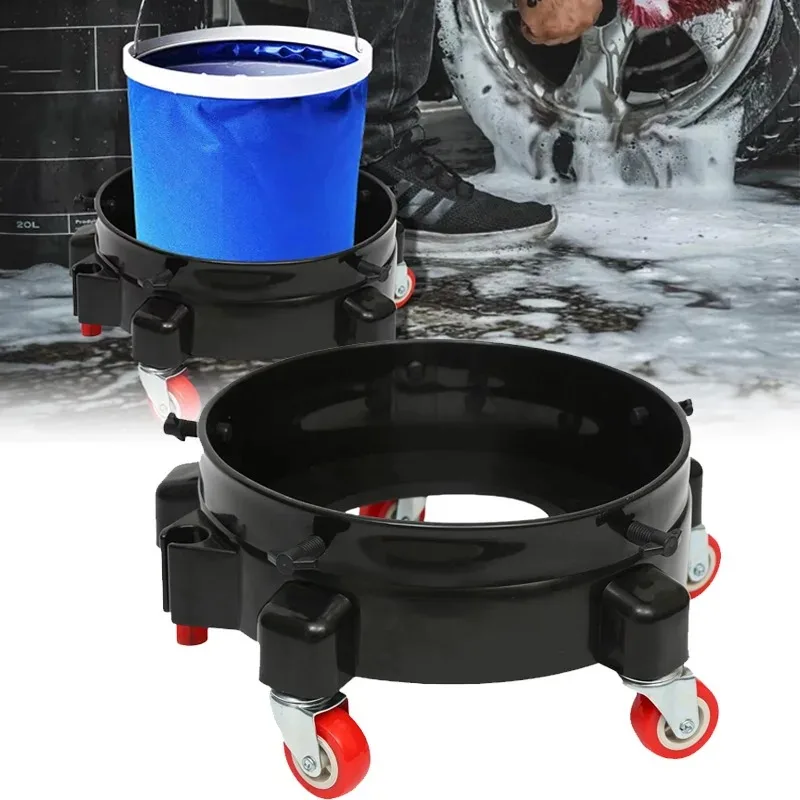 1Pc Removable Rolling Bucket Dolly 360° Turning Swivel Caster Detail Kit with Wheels Storage Tray Tote Insert Locking Casters