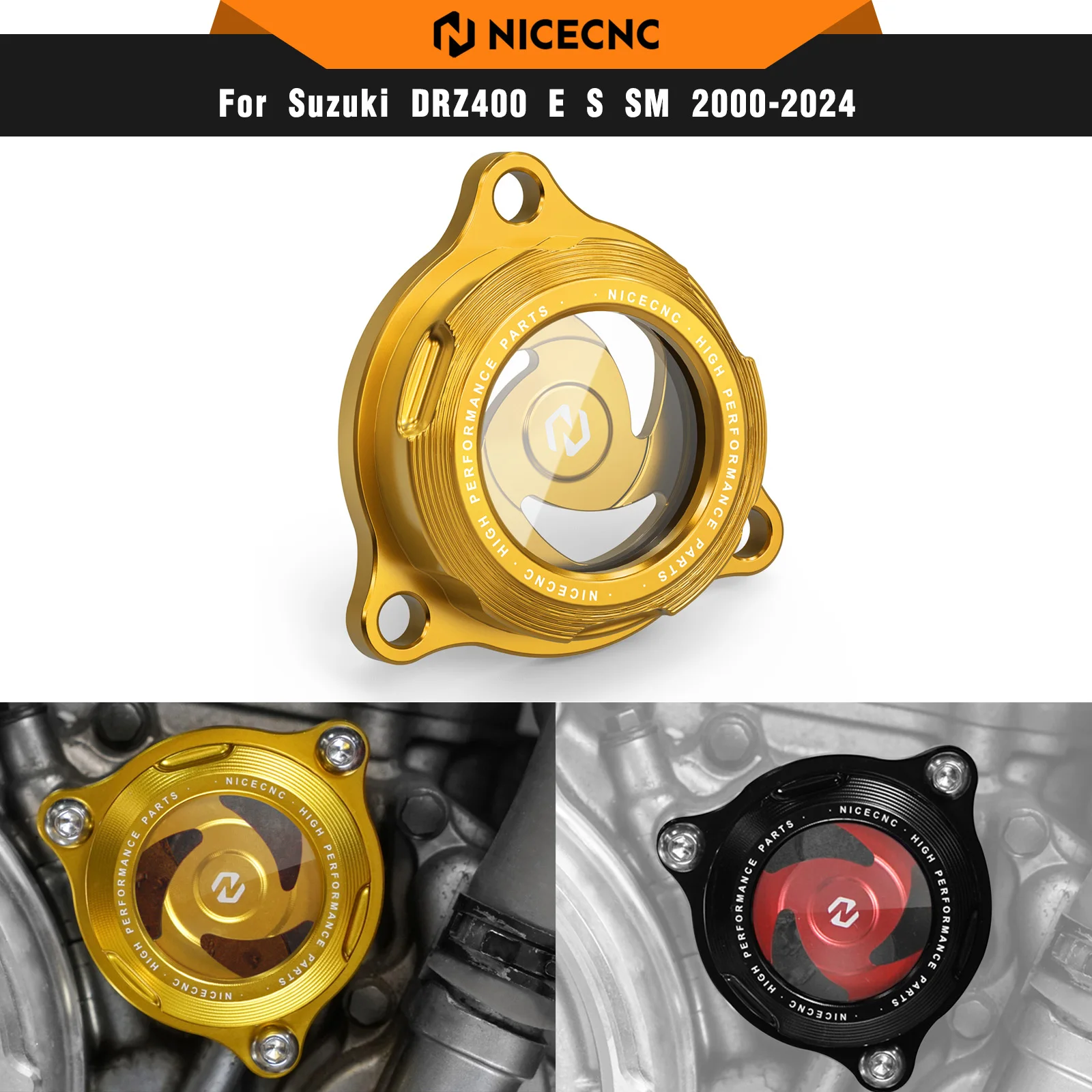 

NICECNC For Suzuki DRZ400 DRZ400E DRZ400S DRZ400SM DRZ 400 S DRZ 400 SM 2000-2024 Motorcycle Engine Oil Filter Cap Cover Guard