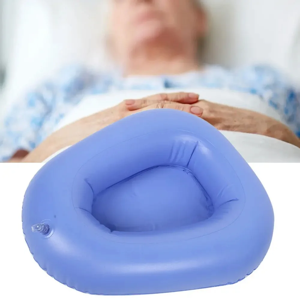 Household Inflatable Bedpan Elderly Patients Care Anti Bedsore Air Cushion Potty Blue(Blue )