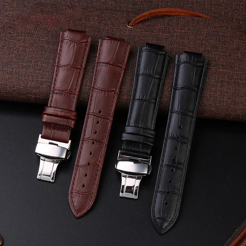 For LV Watch Raised Mouth for Louis Vuitton Tambour Q1121 Q114k Dedicated Watchband Cowhide watch strap Men Women with tools