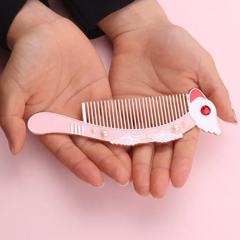 Hot Sales Anime Hairdressing Comb Sailor Moon Cosplay Props Cardcaptor Sakura Pink Woman Cartoon Metal Pettine Originality Gift view 5