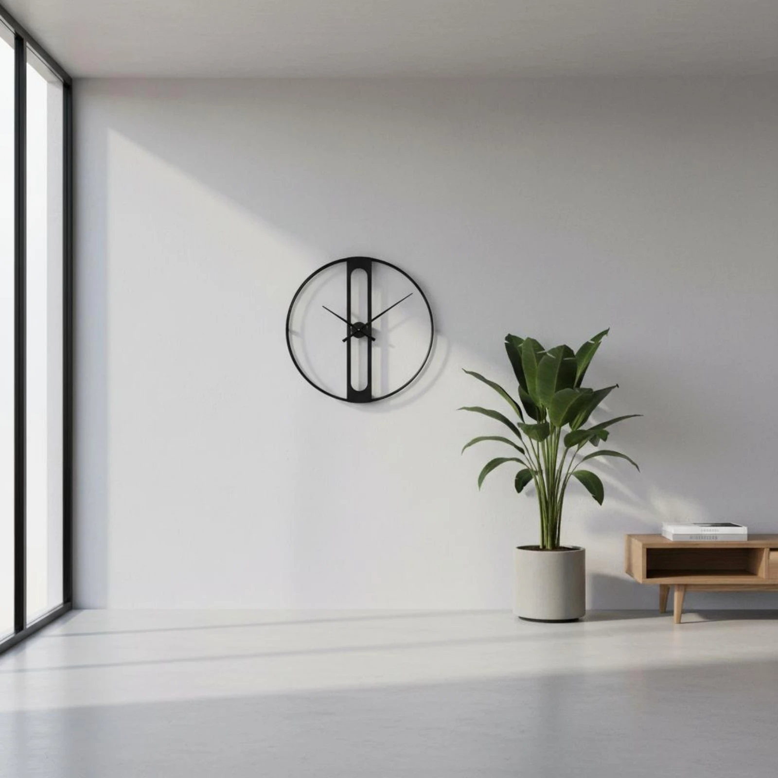 Modern Geometric Metal Timepiece Minimalist uncoveredFrame Wall Timepiece