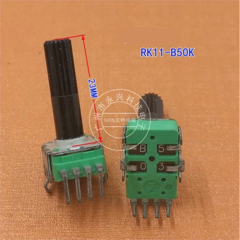 3PCS RK11 Type Vertical Four Pin Single Connection B50K Four Pin Power Amplifier Volume Adjustment Potentiometer