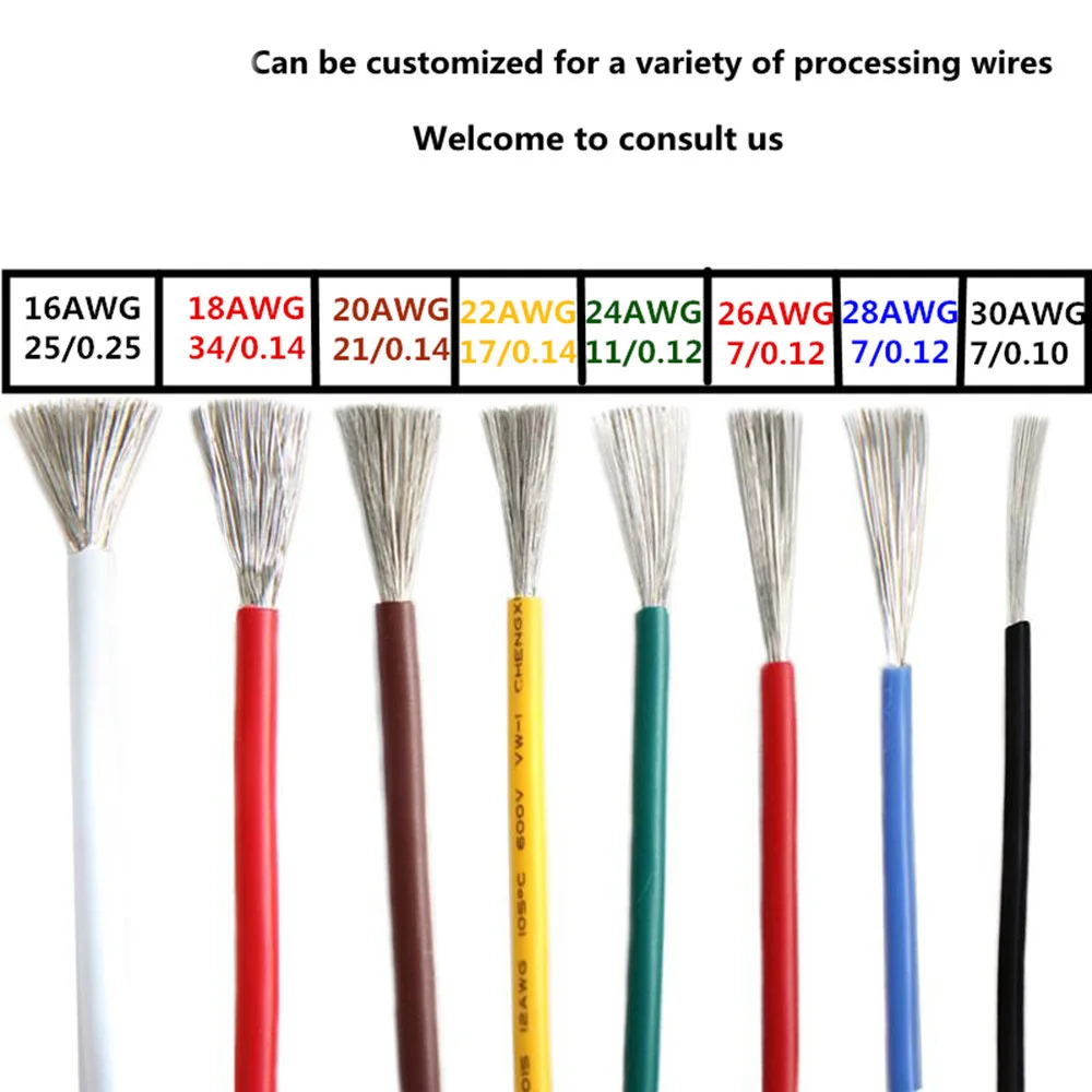 5m 50m UL1007 Wire 24awg 26 28 30 22AWG 18AWG 16AWG PVC Electronic Cable Wire