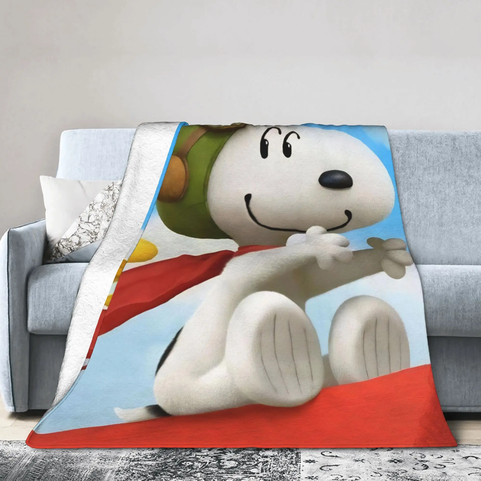 S-Snoopys Movie Blanket Flannel All Season Lovely Winter Holiday  Multifunction Lightweight Throw Blanket for Home Bedroom Quilt