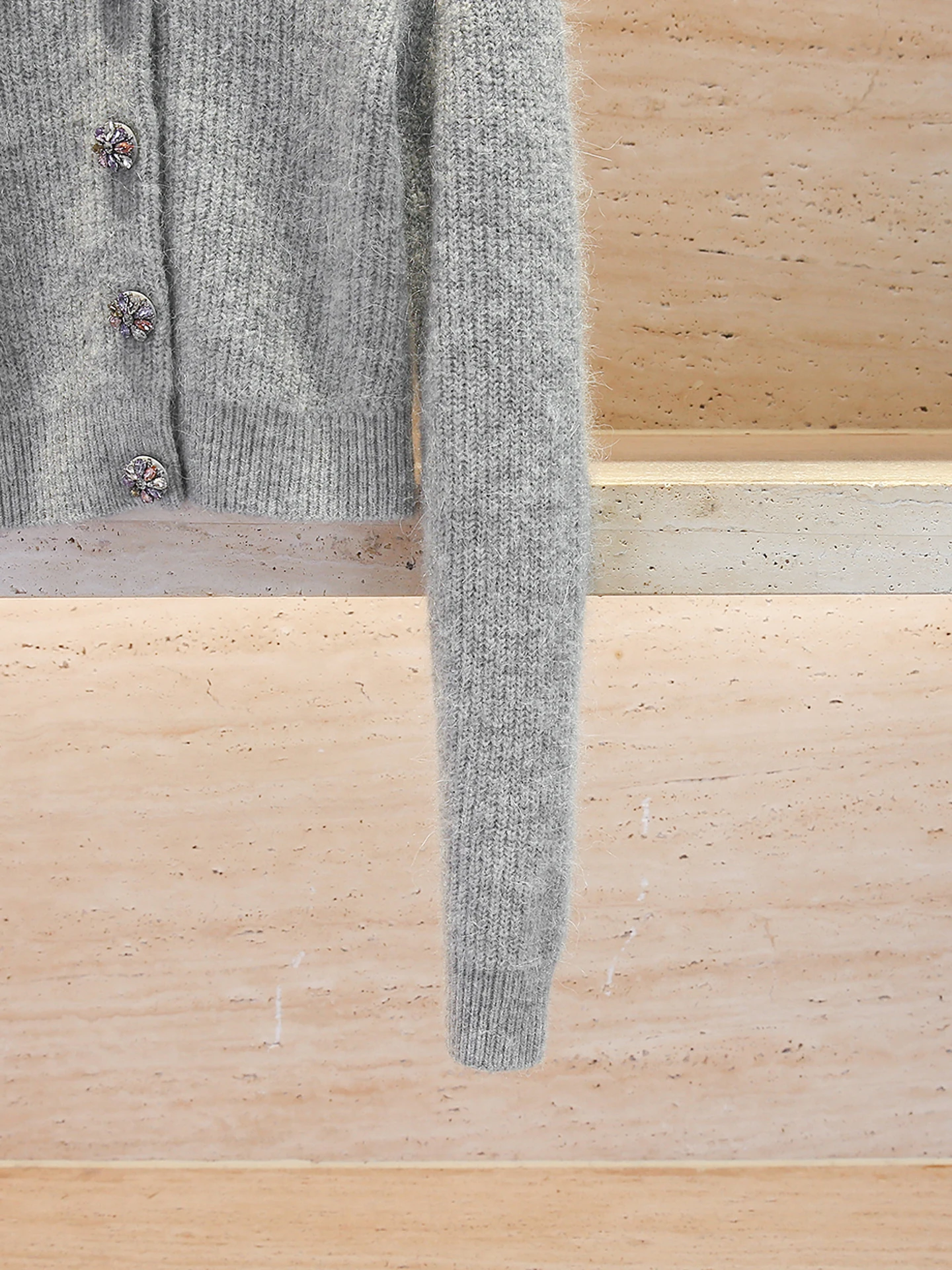 Cardigan lavorato a maglia da donna premium ort Sve rotondo Ne Color Diamond Embellished Commute Sle Comodo tessuto morbido