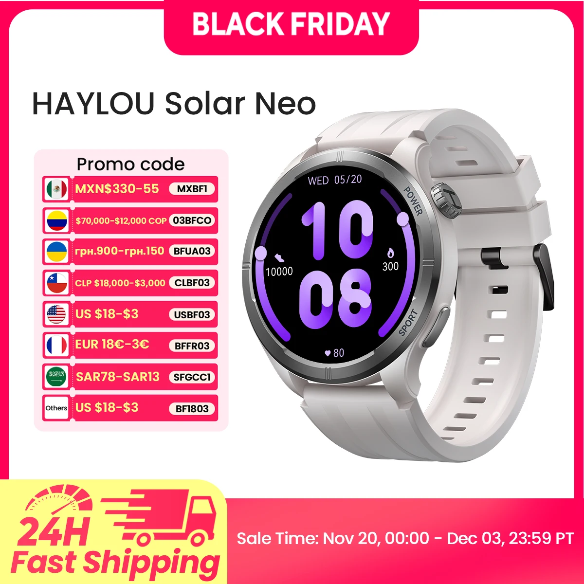 HAYLOU Solar Neo Смарт-часы 1,53 дюйма HD-дисплей Bluetooth-вызов 24 часа мониторинг здоровья Смарт-часы Мужчины Женщины Смарт-часы