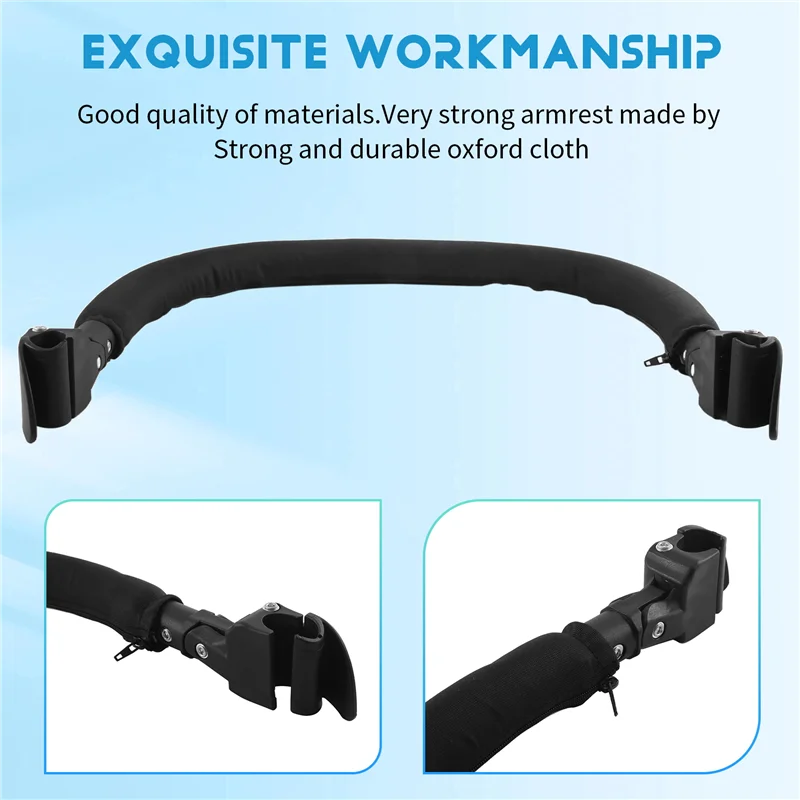 

【Flash Sale】Baby Stroller Armrest Bumper Bar Front Guardrail Baby Front Armrest Fence Handlebar Oxford Cloth Pram Pushchair For