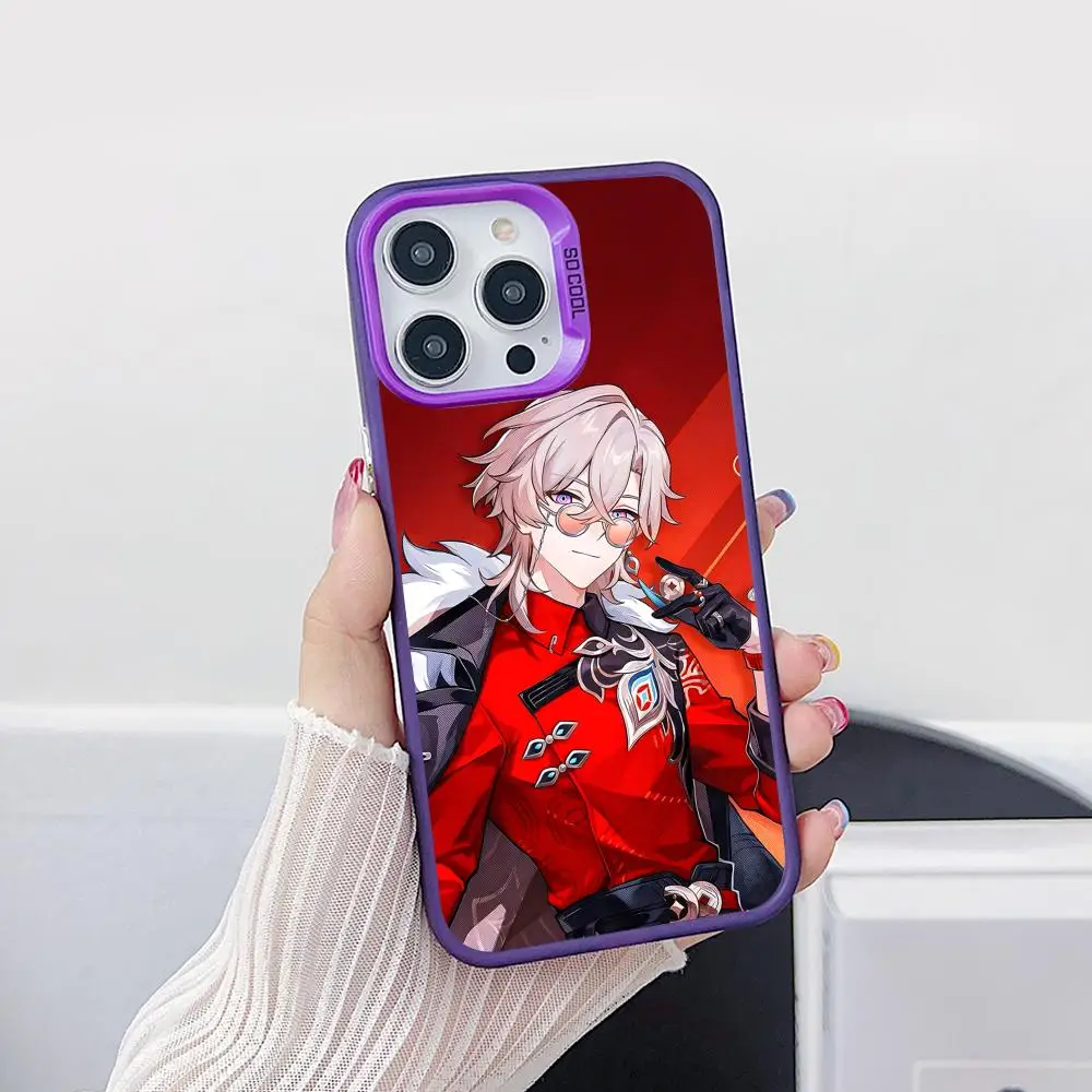 

HSR Aventurine Purple Translucent Mobile Phone Case for iPhone 17 16 15 14 13 12 11 X XR XS Air Pro Max Plus Colorful Cover