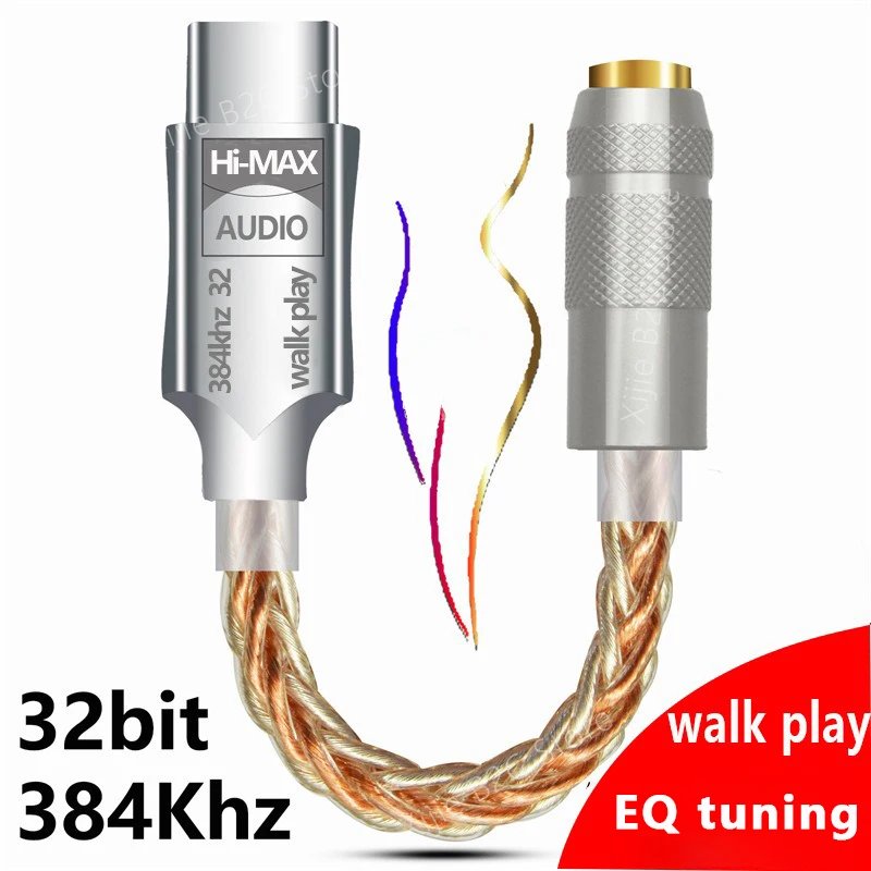Typ C do 3,5 mm HiFi DAC Wzmacniacz słuchawkowy USB C Dekoder audio AMP Adapter CB1200AU Chip Karta dźwiękowa Dekoder cyfrowy dla Androida