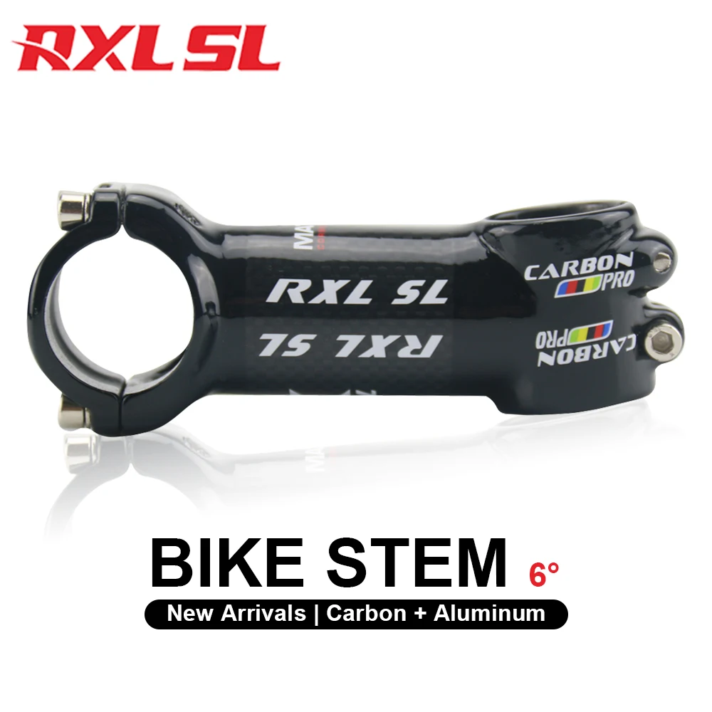 RXL SL Carbon Aluminum Bike Stem, 6 Degree MTB Handlebar, Power 31.8mm, Road Bike Table, Bicycle Handlebar Stem for MTB Mount