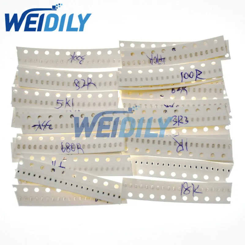 SMD Resistor Kit 1% 1206 0402 0603 0805 1R - 1MR 0R - 10MR Alloy resistance 2512 100% New Chip Resistance Assorted Set