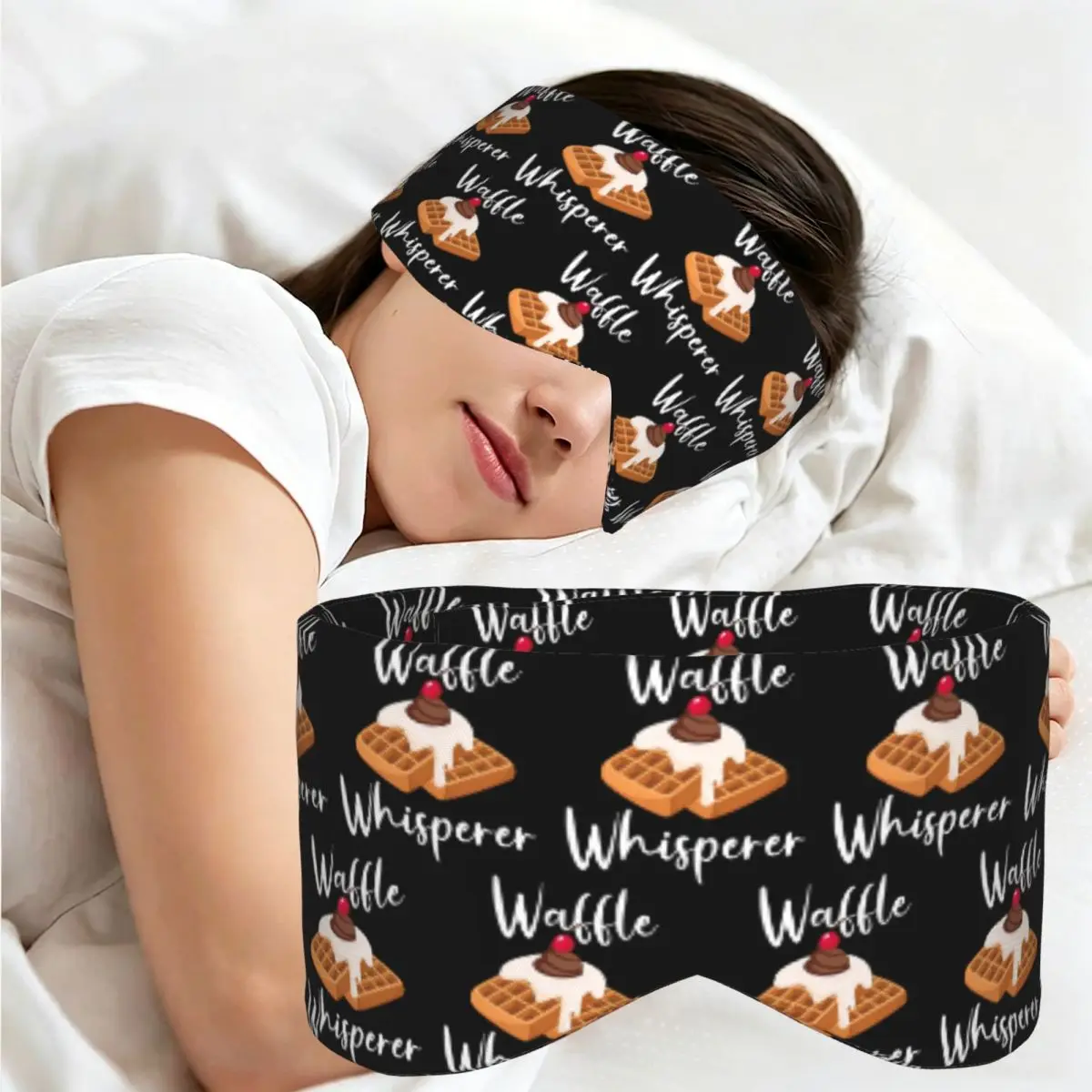 Waffle Whisperer sleep mask Light Blocking Portable Eye Cover for Girls Boys Office Nap Party Gift Eyeshade eyepatch