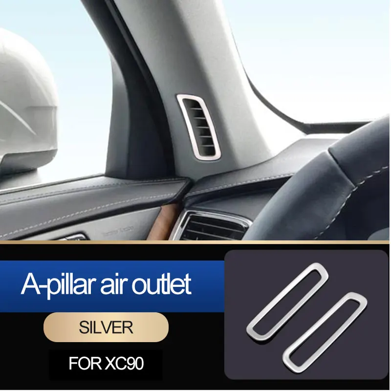 Car styling for volvo xc90 v90 S90 A-pillar air outlet decorative frame ABS car stickers parts car Accessories