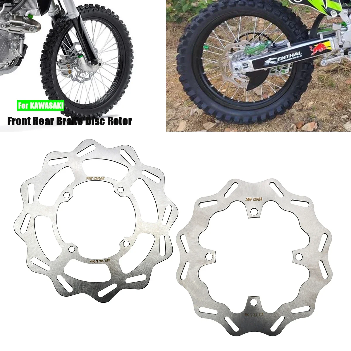 

Motorcycles 240mm 270mm Front Rear Brake Disc Rotor For Kawasaki KX 125 250 250F 450F KLX 450R 2006-2021 Motocross Accessories