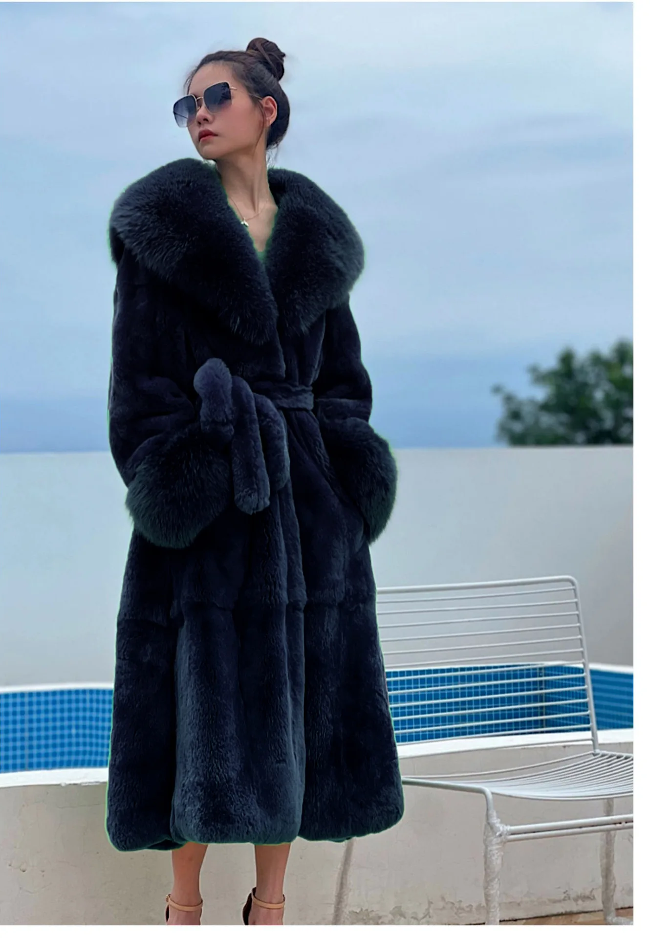 Women's Parker Winter Fur Warm Large Size Solid Color Fur & Faux Fur Women New Casual Long Sleeve Temperament Women Fur Coat Y72