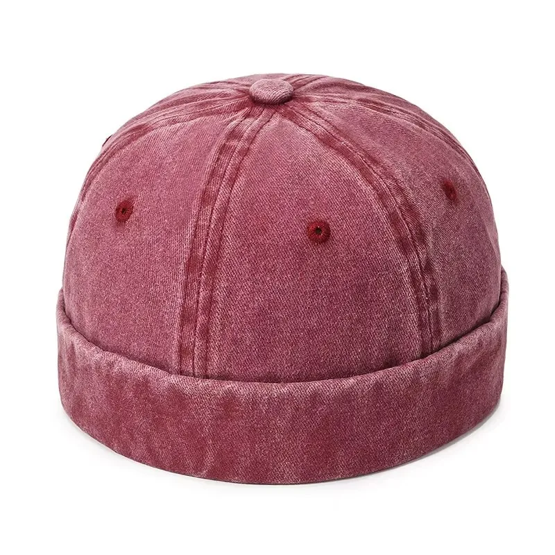 Nuevo Gorro de Algodón Sólido para Hombre y Mujer, Gorro de Mezclilla Lavada, Gorro de Marinero Ajustable Retro para Primavera y Otoño