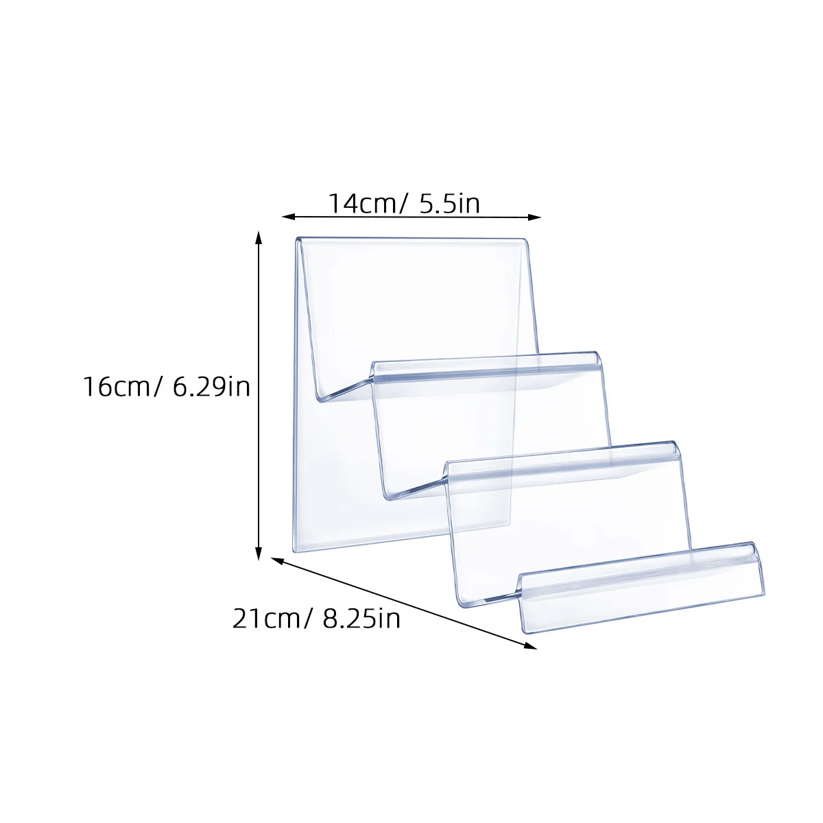 

Acrylic Desktop Storage Rack Three Layer Transparent Wallet Holder Stand Purse Organizer Display for Home Shop Mall