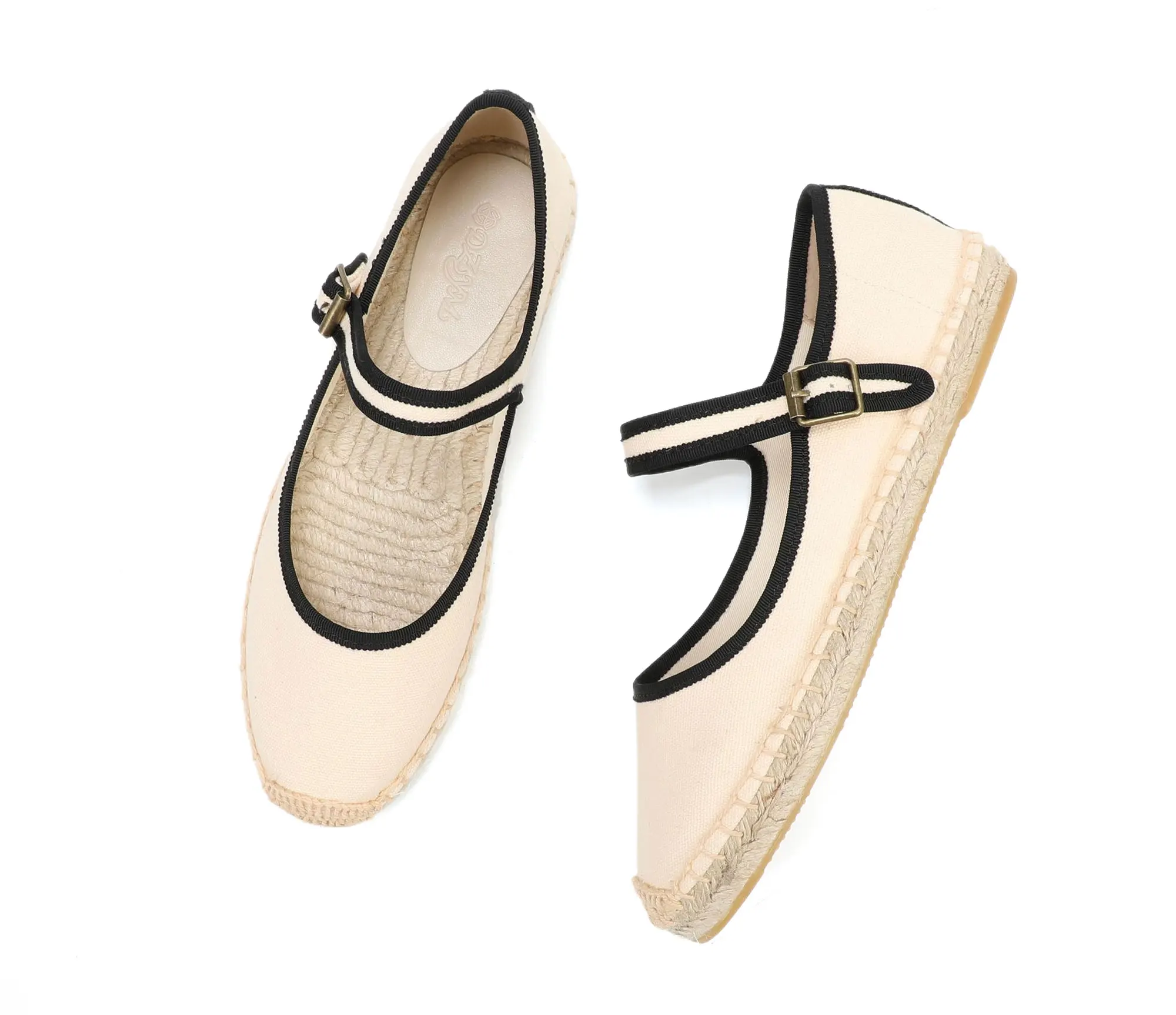 Stylish Mary Jane Espadrilles Women's Flat Shoes with Breathable Canvas Upper Ladies Loafers