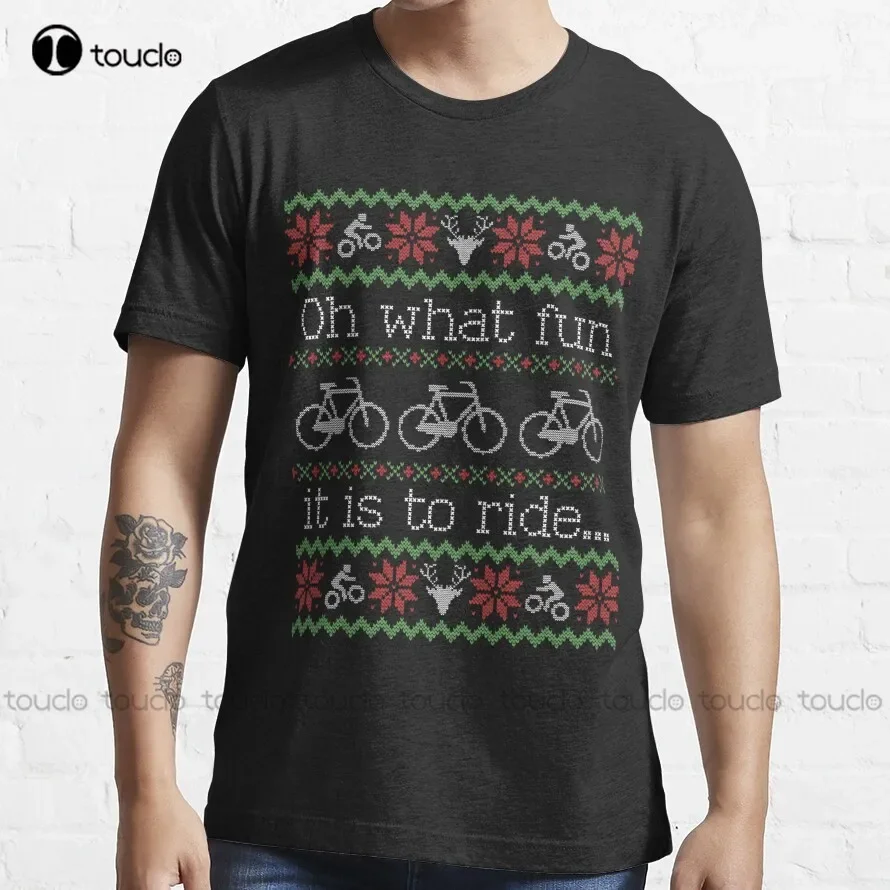 Suéter feo de Navidad para montar en bicicleta, camiseta de ciclista, camisas de talla para mujer, camiseta personalizada con estampado Digital Unisex para adultos y adolescentes