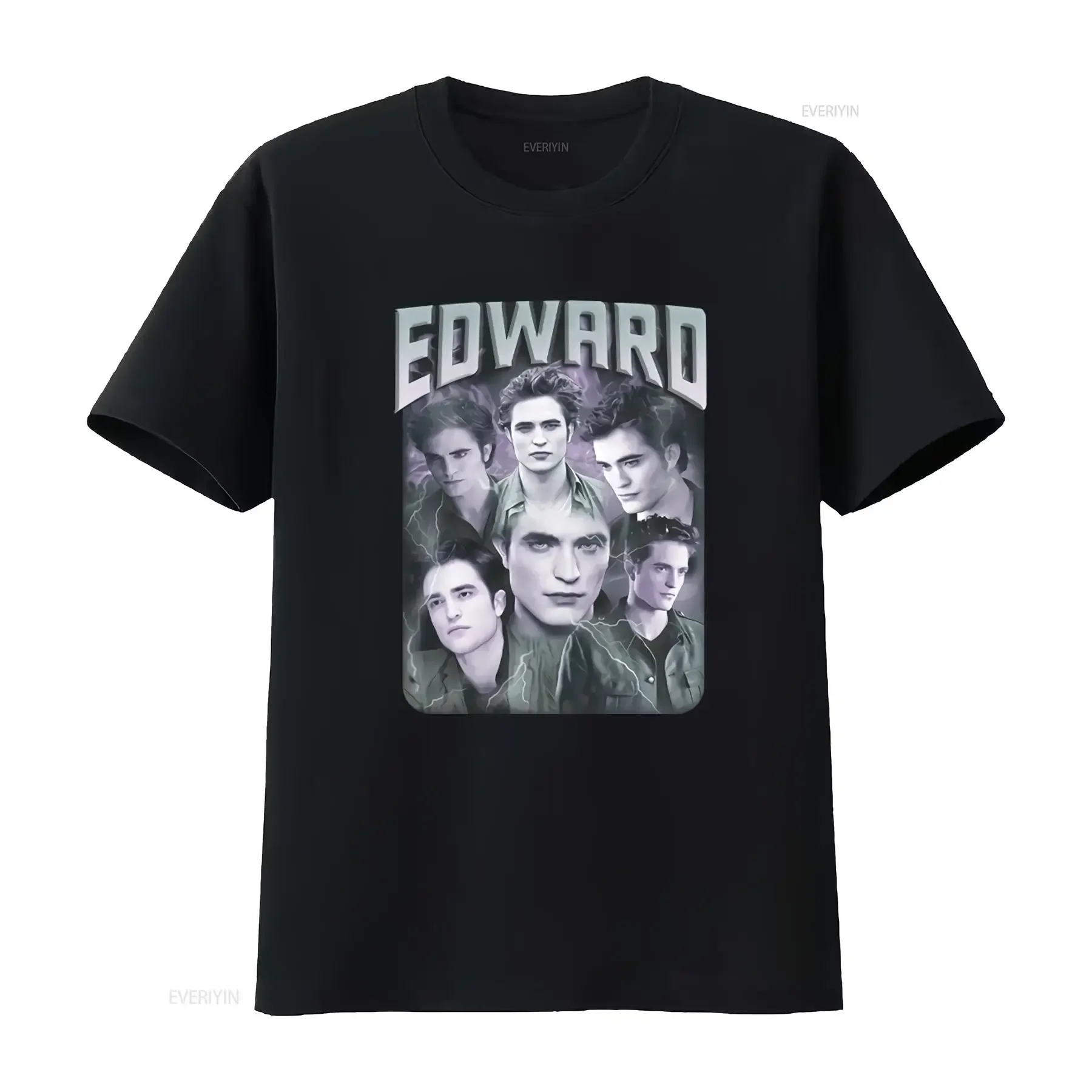 Edward Cullen Robert Pattinson Twilight T Shirt Print  vintage Washed homme Slightly Soft graphic Casual Versatile streetwear