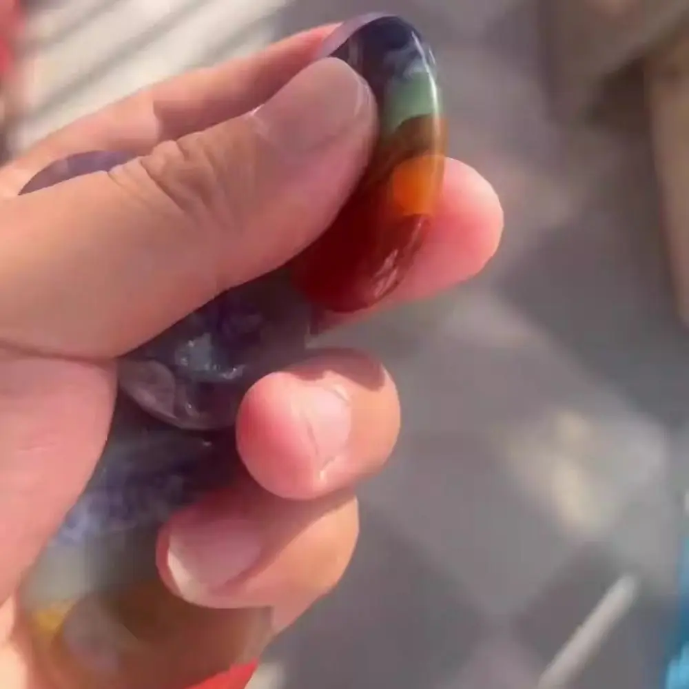 Fortunate Crystal Forget Worry Stone Colorful Creative Thumb Stone Exquisite Natural Massage Scraping Stone Collection Specimens
