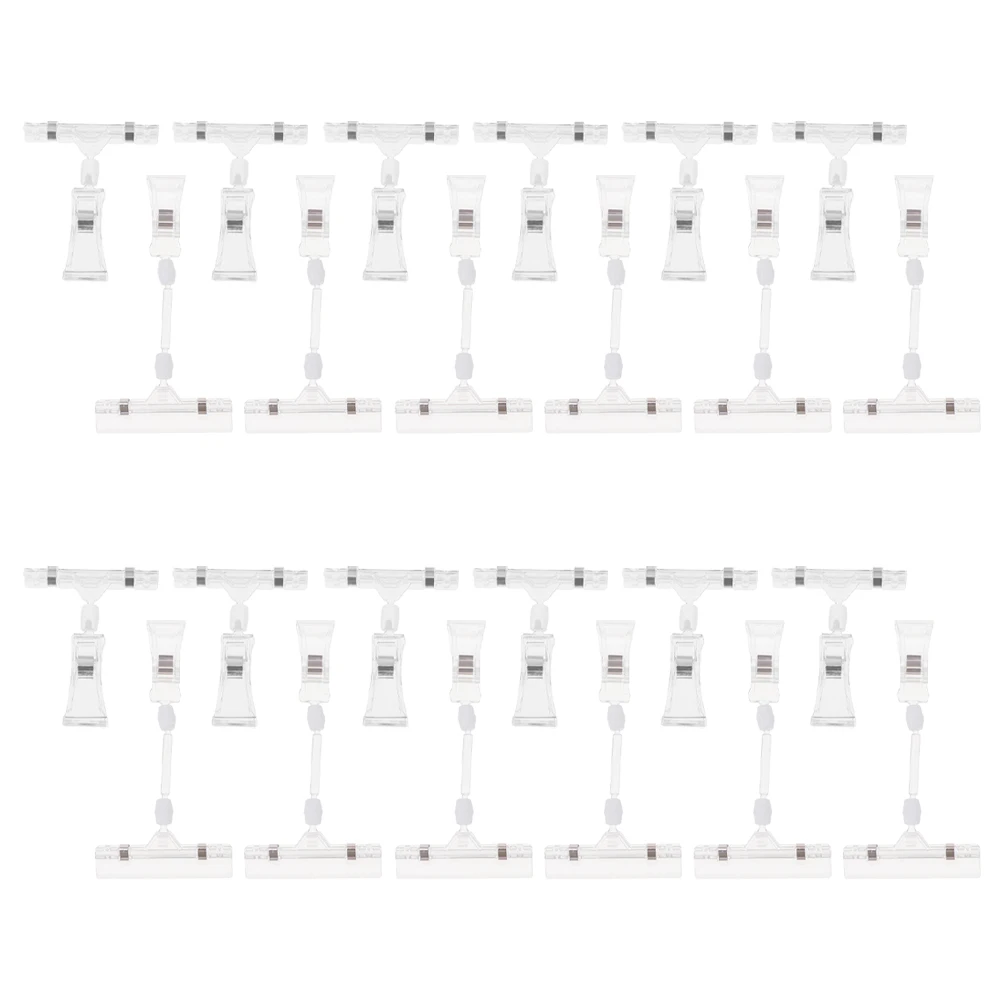 

50pcs Rotatable Advertising Clips Clear Display Holders Store Supermarket Price Tags Merchandise Labels Plastic