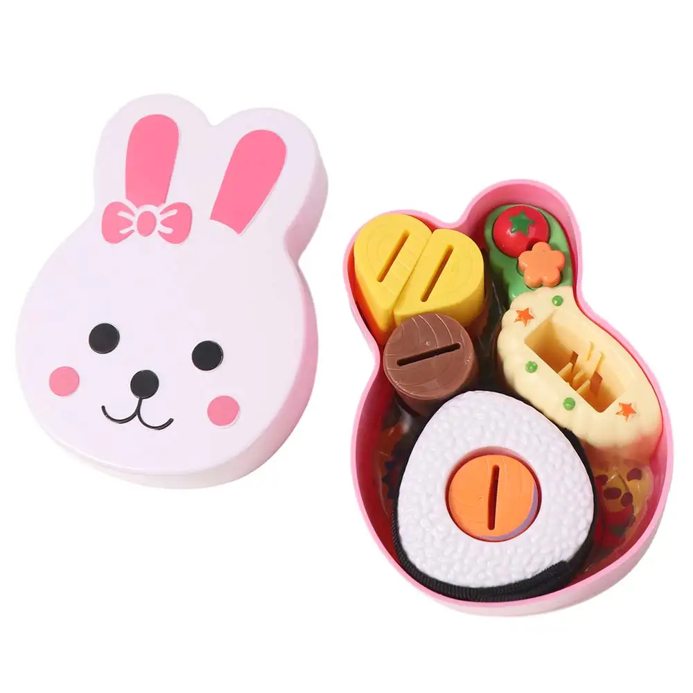 Nowatorski model symulacji podawania jedzenia w kształcie królika, zabawka do udawania, pudełko na lunch, budyniu, kawaii, do odgrywania ról, zabawa w dom.