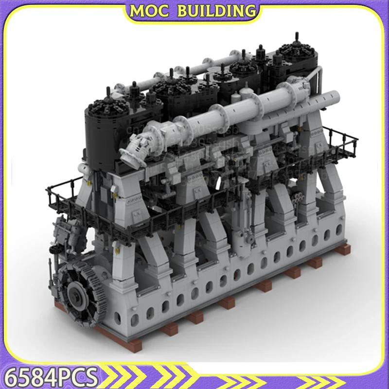 MOC Building Blocks Technical RMS Titanic's Reciprocating Triple-Expansion Steam Engine DIY Assemble Bricks Toy Christmas Gifts