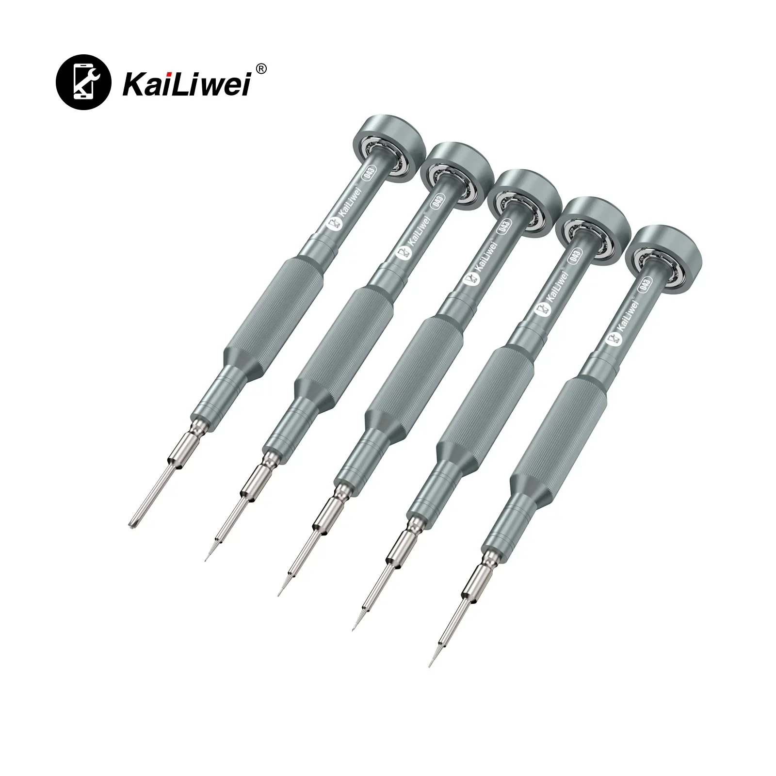 Kailiwei 043 chave de fenda de alta precisão t2 y0.6 reparo do telefone móvel alça antiderrapante ferramenta de desmontagem de liga de alumínio antiferrugem