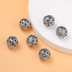925 Sterling Silver Hollow Vintage Beads Loose Beads Handmade DIY Beaded Material Bracelet Necklace Jewelry Accessories
