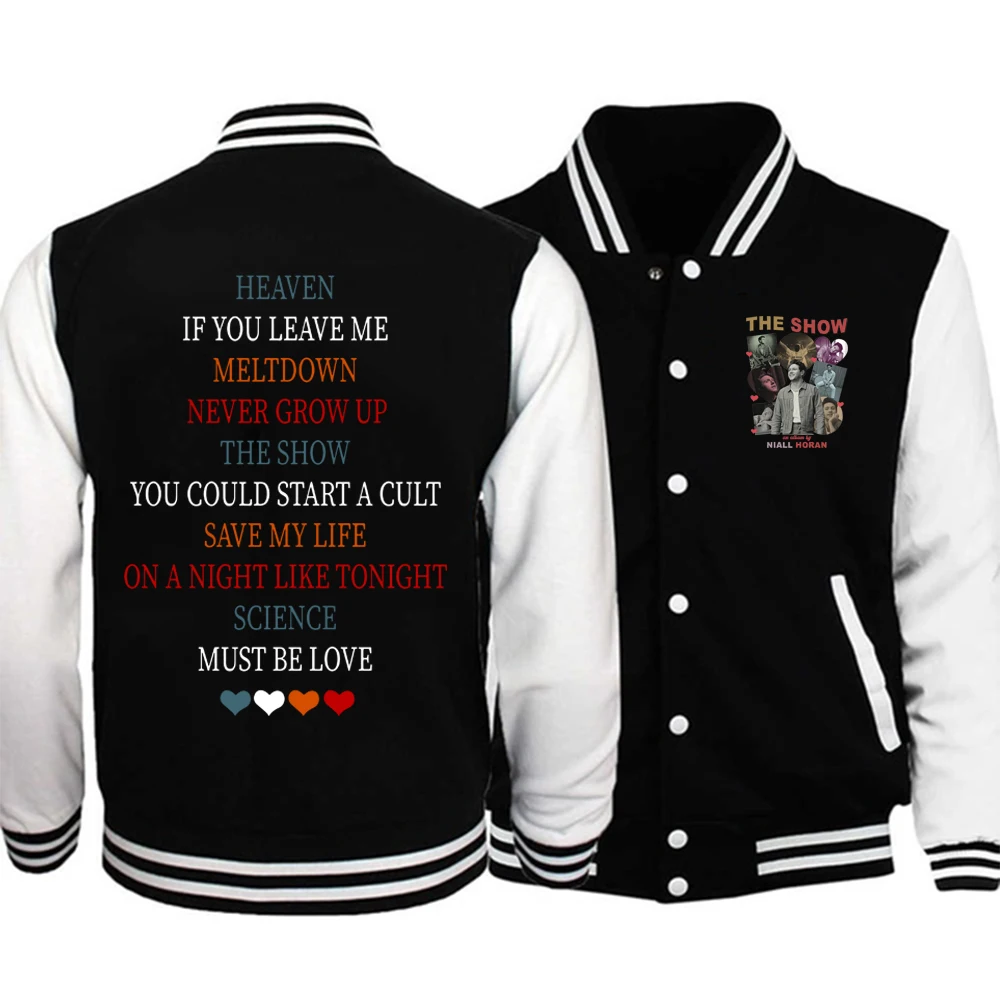 

Niall Horan Lyric The Show Tour 2024 Hello Lovers Baseball Uniform Jacket Niall Horan Hoodie Sweatshirt Streetwear