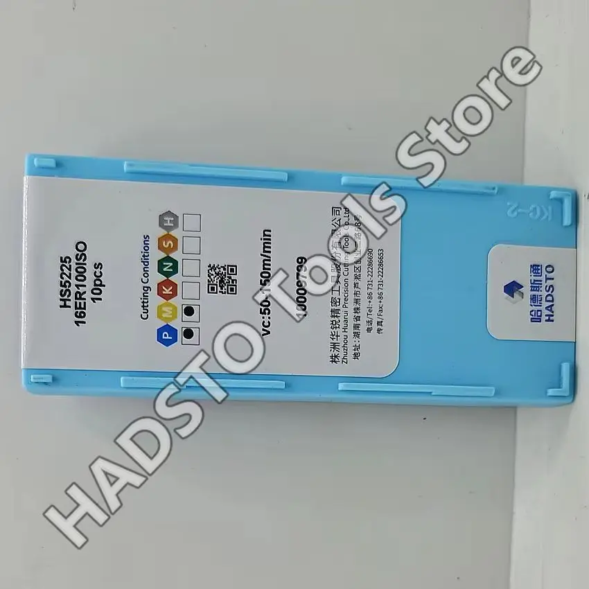 

16ER100ISO HS5225 16ER 100ISO HS5225 HADSTO твердосплавные вставки с ЧПУ, резьбовые вставки для нержавеющей стали, 10 шт./кор.