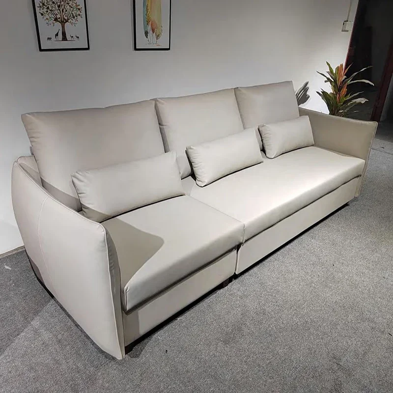 

Furniture Small apartment multifunctional double storage single folding bed leather sofa modern living room folding sofa bed