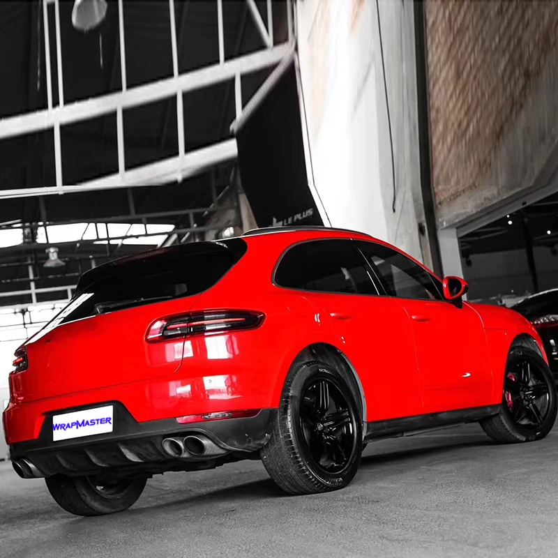 TPU Glossy Car Paint Wrap falali red Car Hood Wrap Metallic Vinyl Vinyl Wrap Samples