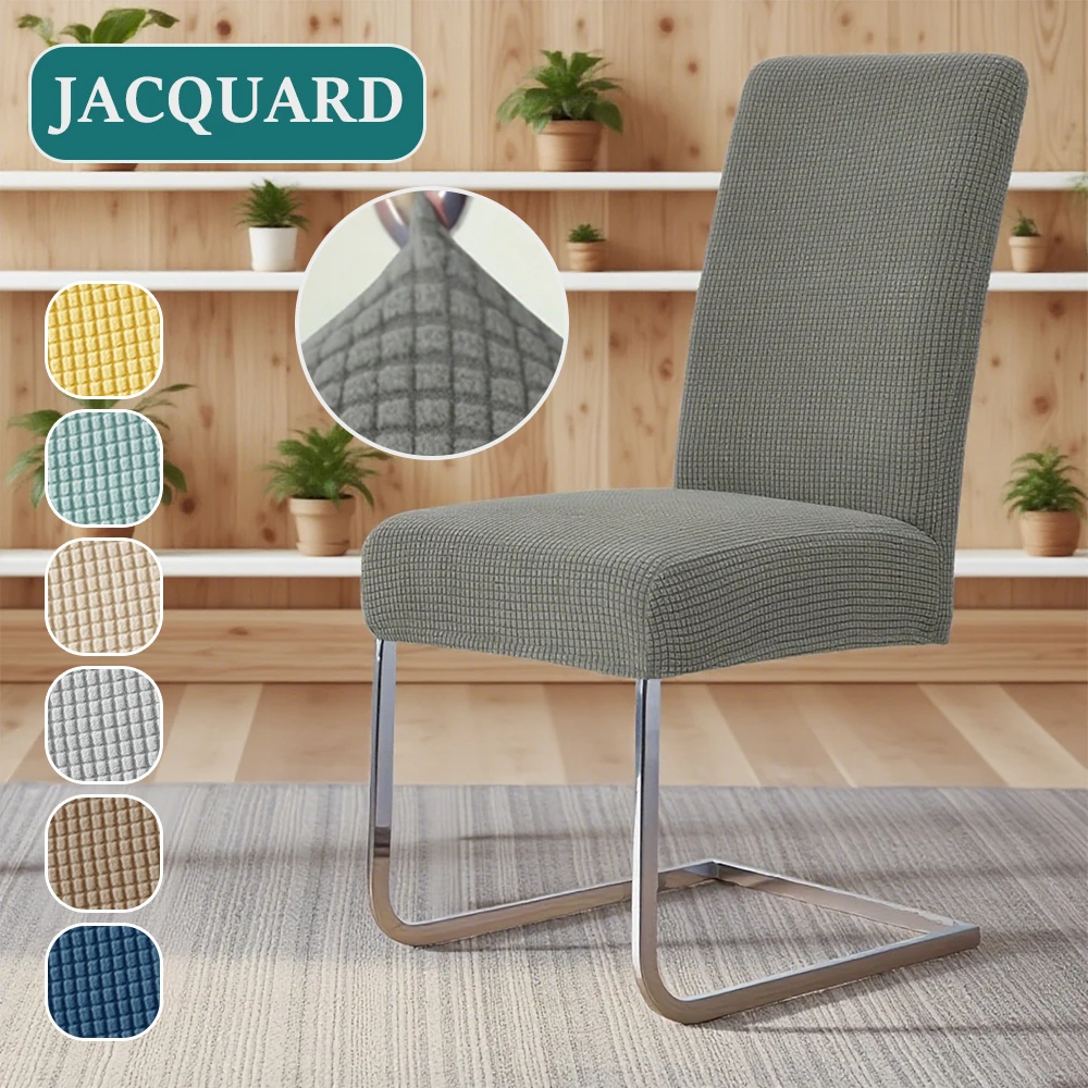 1PC Elastic Jacquard Chair Covers Corn Kernels Pattern Chairs Cover Solid Color Removable Washable for Dining Room Hotel Banquet
