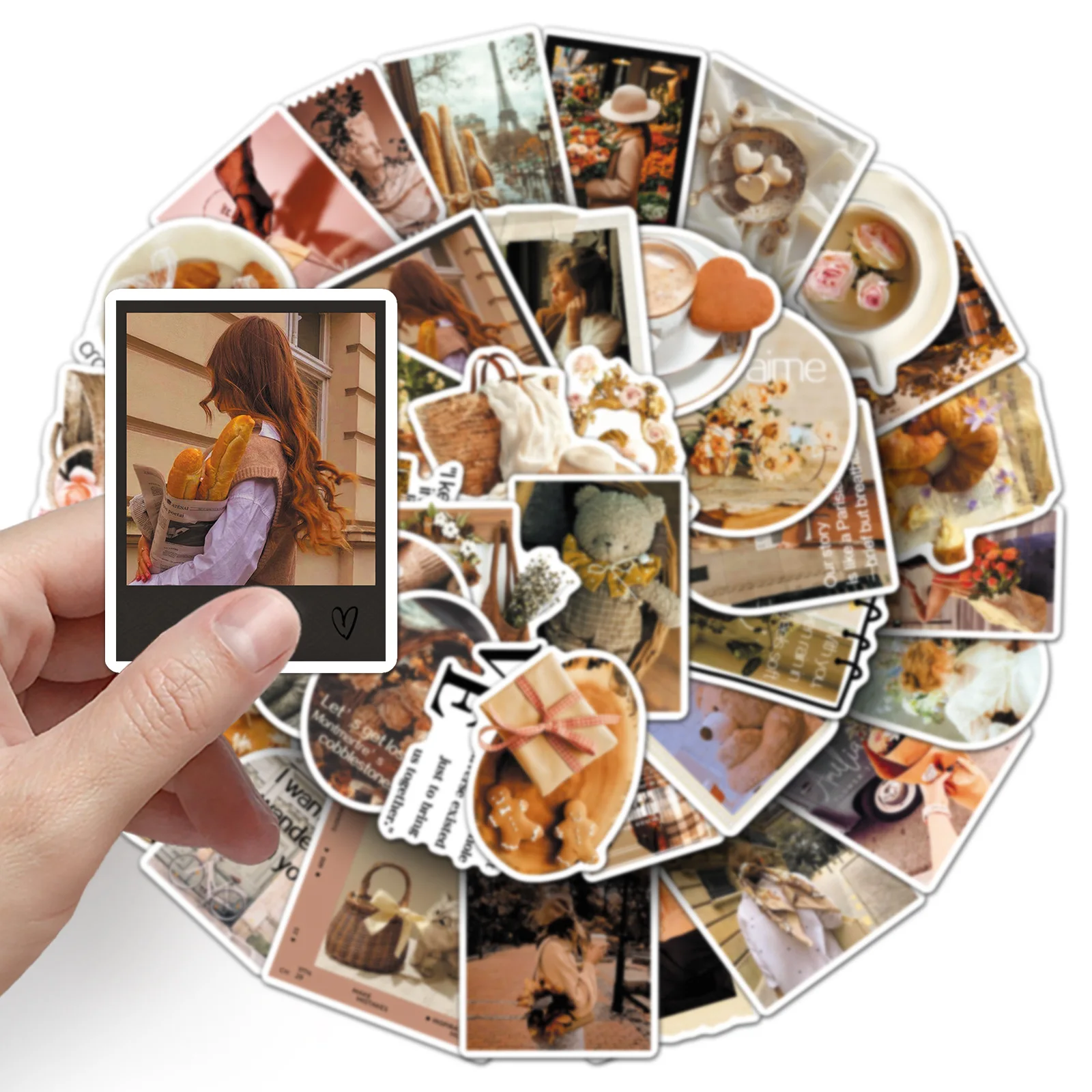 10/50 PIÈCES Français Romance INS Style Autocollants Créativité Rétro Graffiti Décoration BRICOLAGE Carnet Valise Guitare Téléphone Jouets Autocollants