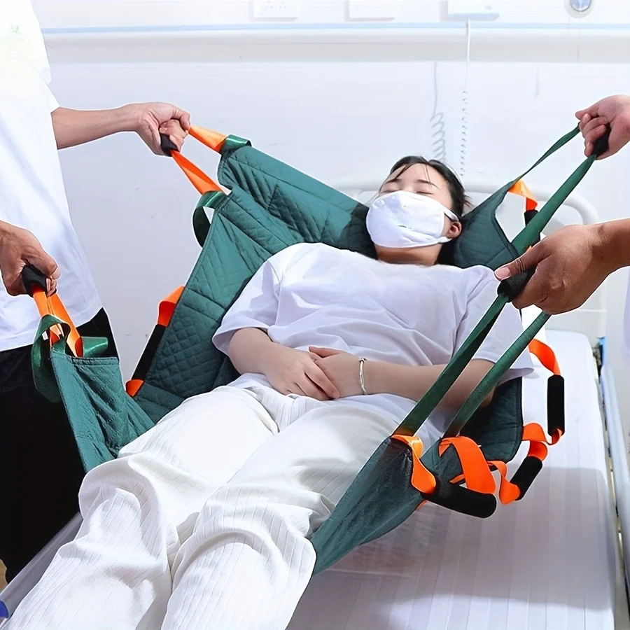 1 قطعة حصيرة نقل المريض الأخضر الداكن مع 3-Layer تنقش أكسفورد القماش النايلون الساق رفع تحول المعونة لكبار السن نقل آمن