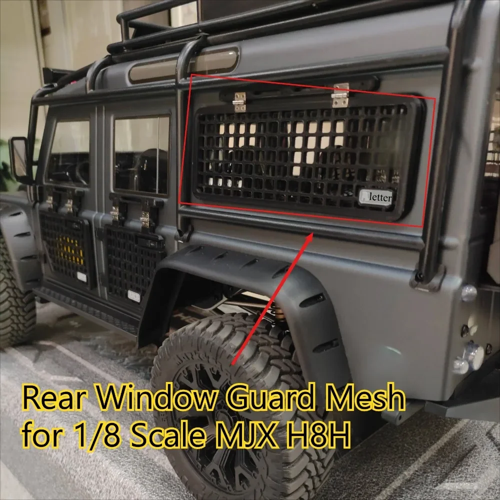 Custom Size RC Crawler Rear Window Guard Mesh Decor Replacement Parts for MJX H8H 1/8 Scale RC Car Hobby Modification Accessory
