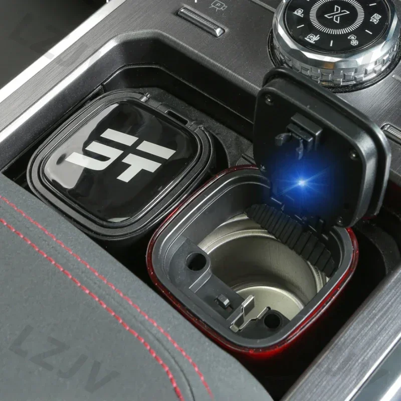 Suitable  For Jetour Traveler Shanhai T2 Car Ashtray With Cover Special Lamp Multi-functional Metal Easy To Clean Modification A