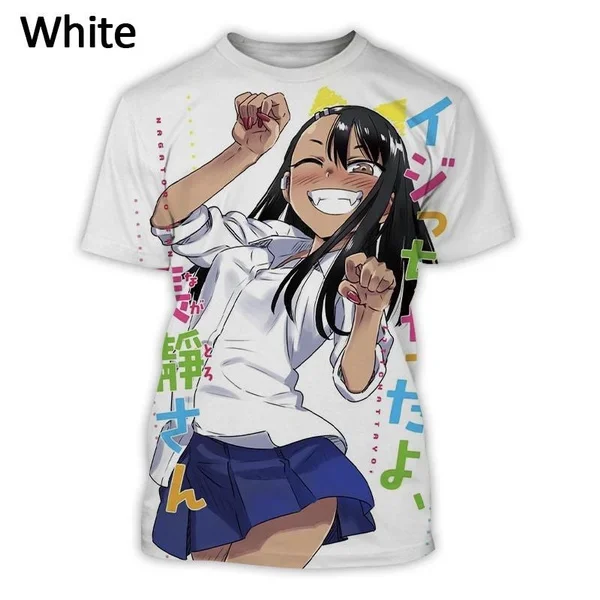 Summer Men and Women Anime Cartoon Sexy Character Nagatoro 3D Printing T-shirt Personalized Hip-hop Fashion Casual T-shirt