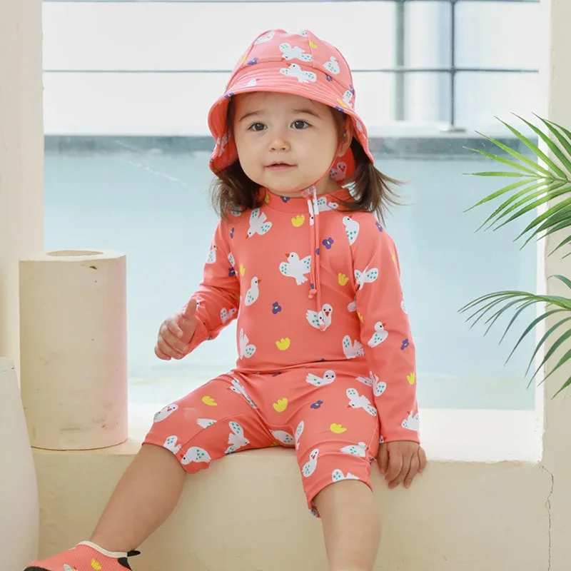 

Sun Protection One-Piece with Quick Dry Fabric - Infant Toddler Rash Guard for Pool & Beach, Chlorine Resistant Swimwear