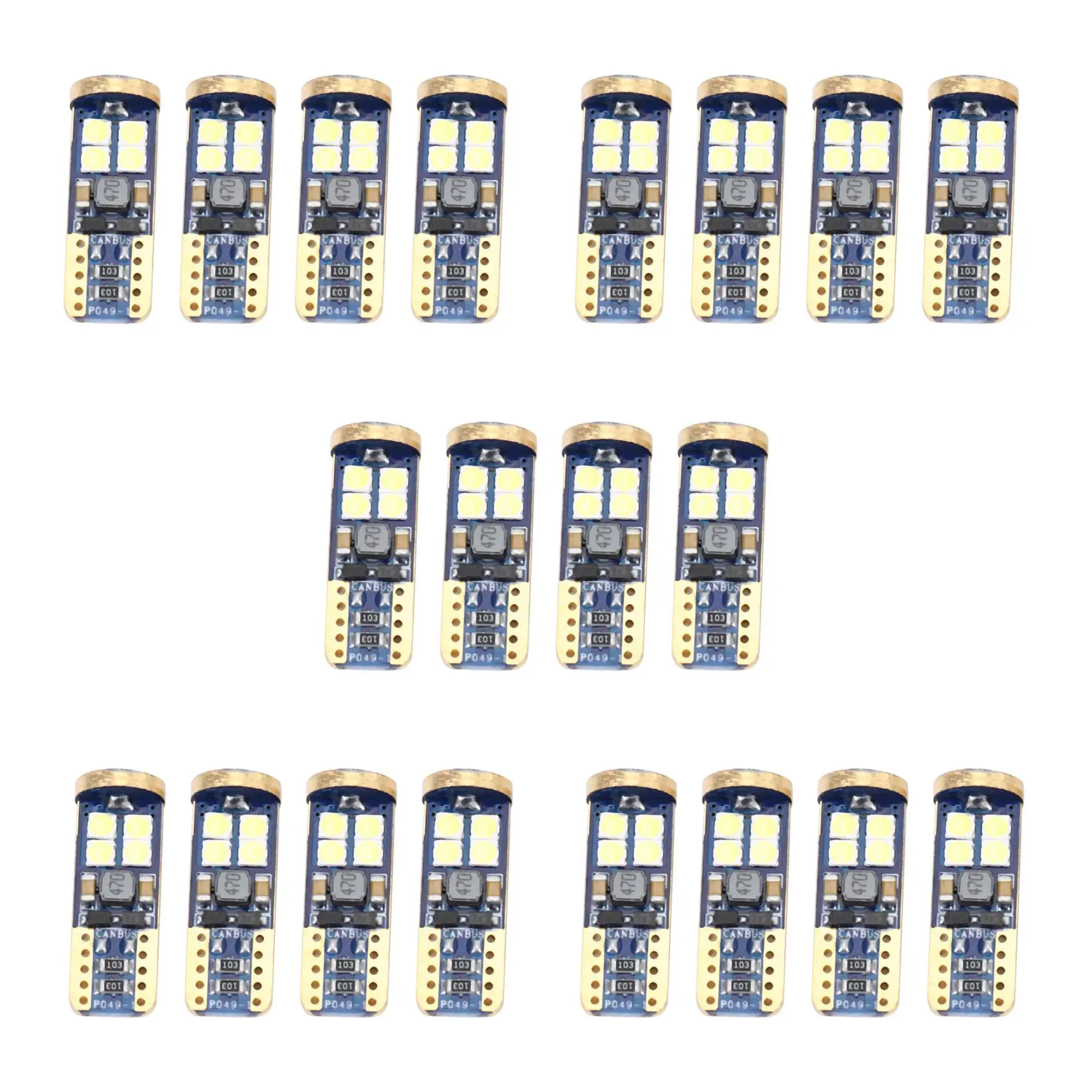 A74E-T10 168 LED Car Bulb 20Pcs 194 W5W 12-Smd 3030 Chipset LED Bulbs Canbus