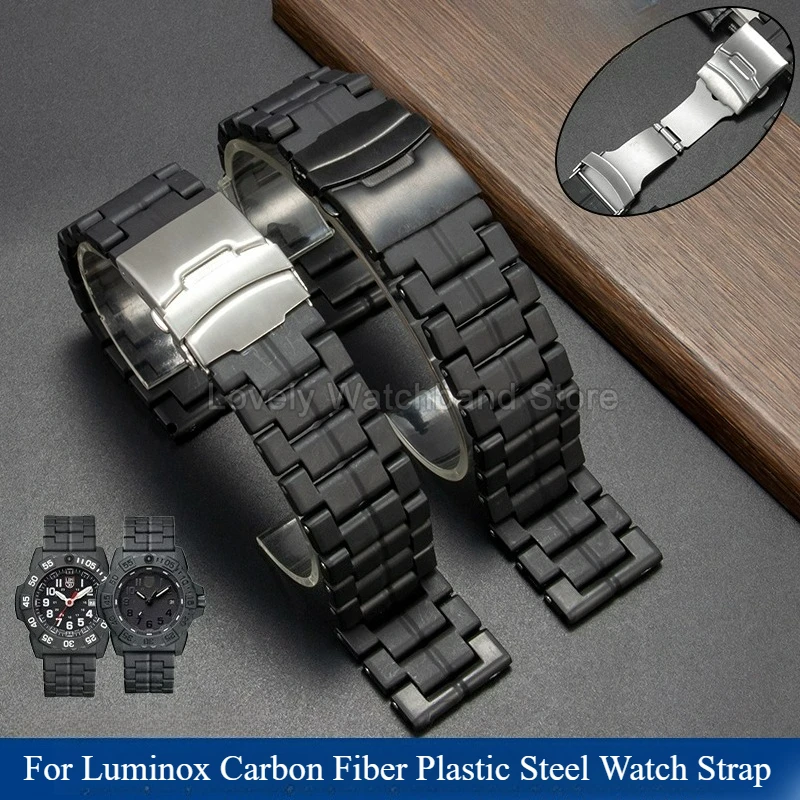 Carbon Fiber Stainless Steel Watch Strap Ultra-lightweight and High-strength for Luminox 0151 3051 3080 3150 All-day Comfortable